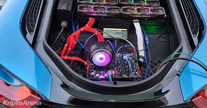 Çılgın Madenci, BMW i8 in Bagajına Mini Madencilik Çiftliği Kurdu