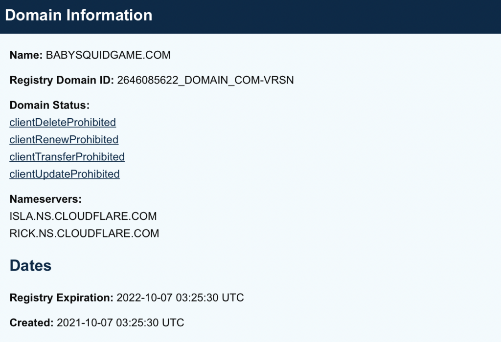 Source: Lookup Icann